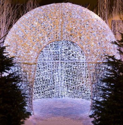 Igloo en fibre de verre illuminé pour décoration